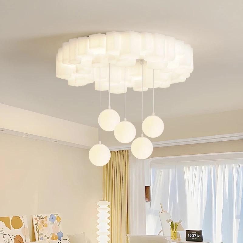 客厅吸顶灯2025新款网红奶油风月球主卧灯简约书房卧室灯132