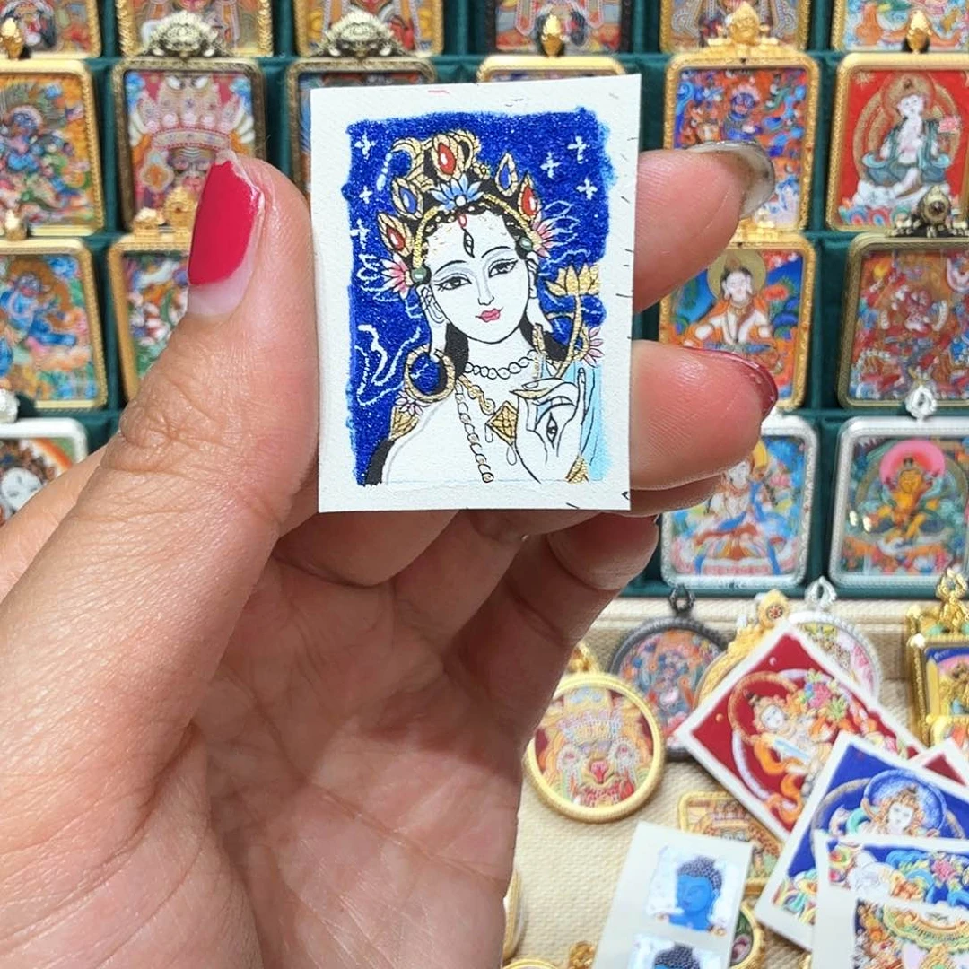 吊坠热贡纯手绘唐卡非遗文化