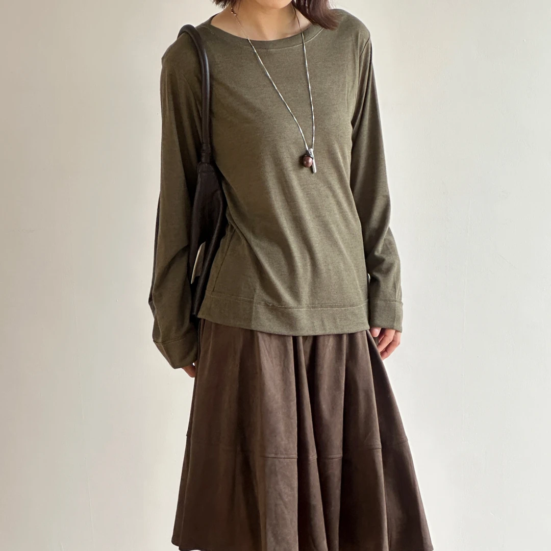 CORY韩系简约复古百搭莱赛尔韩版打底衫内搭长袖T恤显瘦秋冬新品