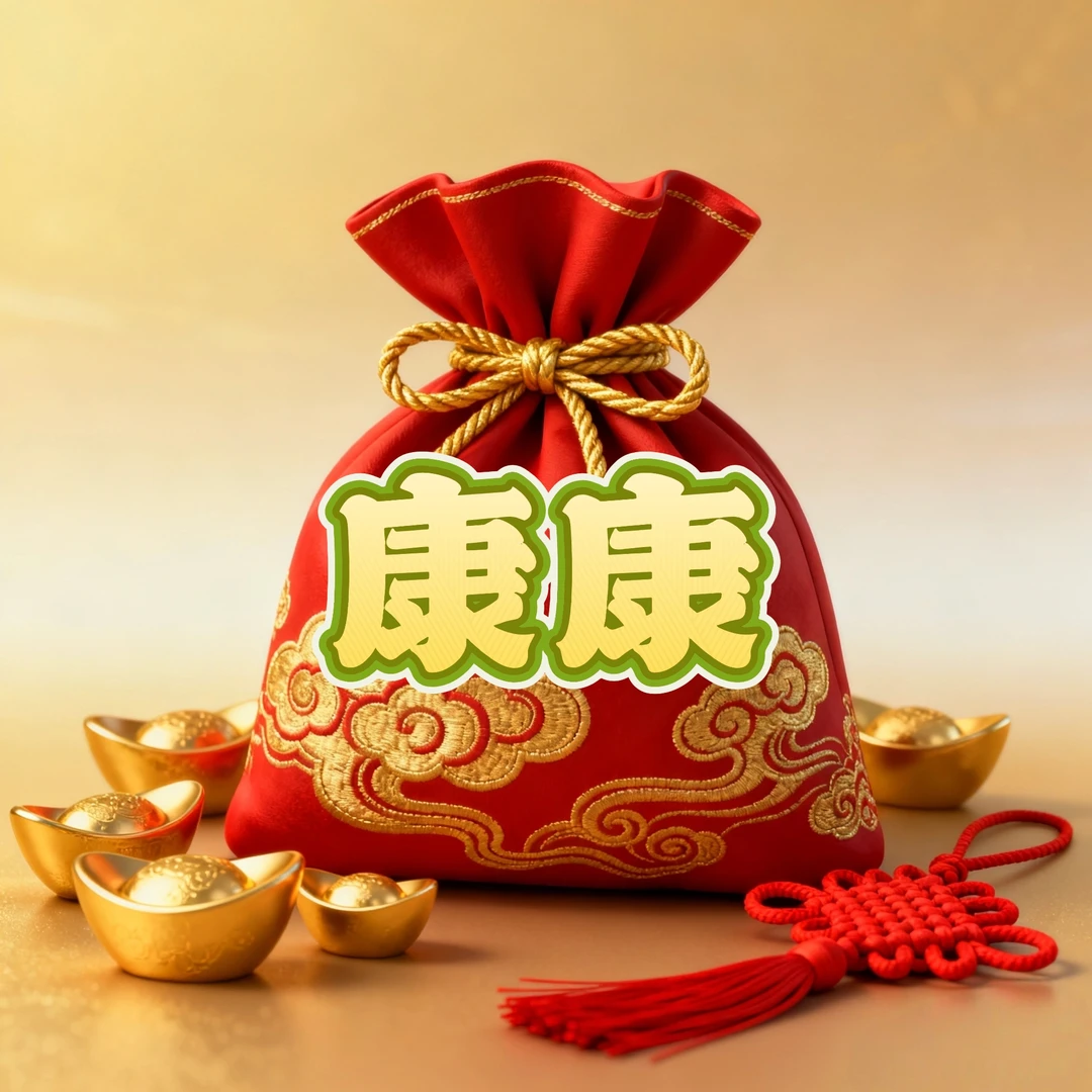 2号 康康 师傅手绘 生肖福袋挂饰