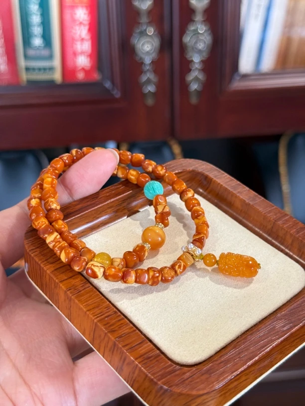 红花蜡 俄料红花方糖2圈搭配招米貔貅388