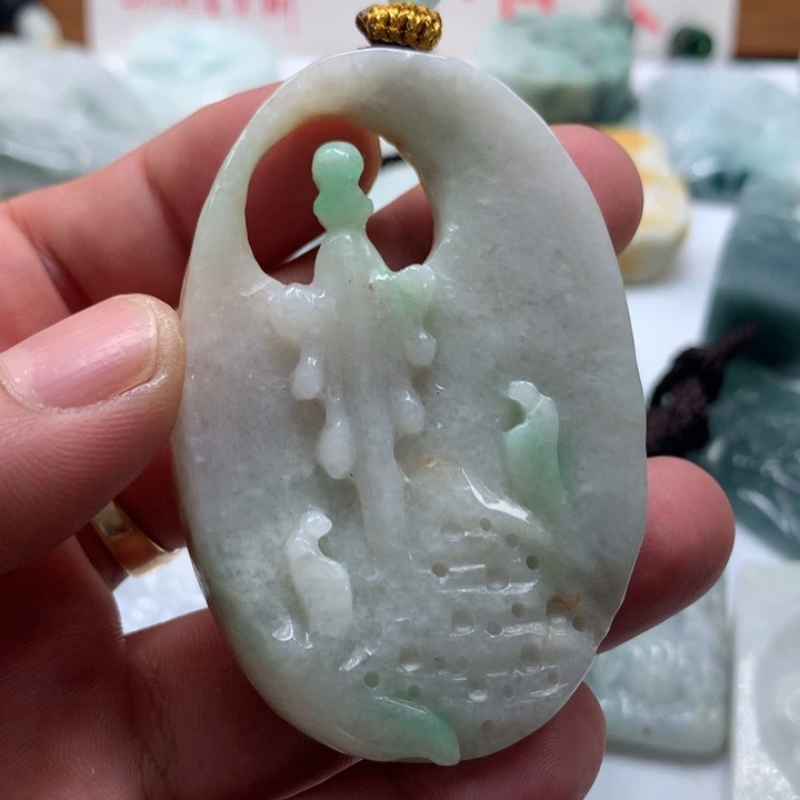 颈饰未镶嵌翡翠保真天然a货翡翠