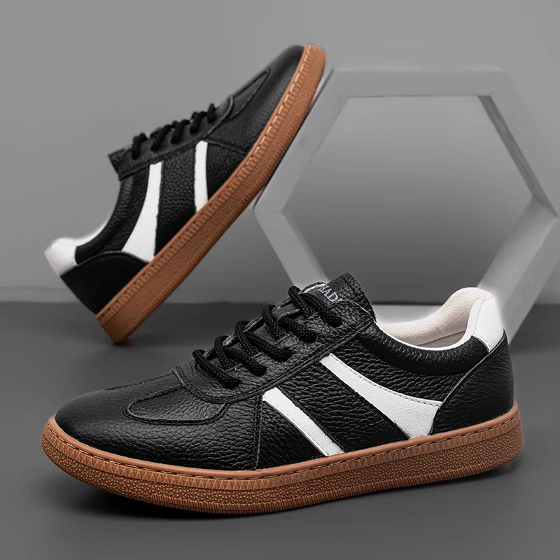 【头层牛皮】男士真皮透气休闲夏季男士耐磨牛津软底黑色爆款德训鞋