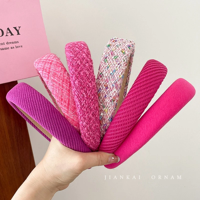 芭比粉色发箍女2025新款高颅顶发箍发捆外出百搭发箍头饰压发发卡