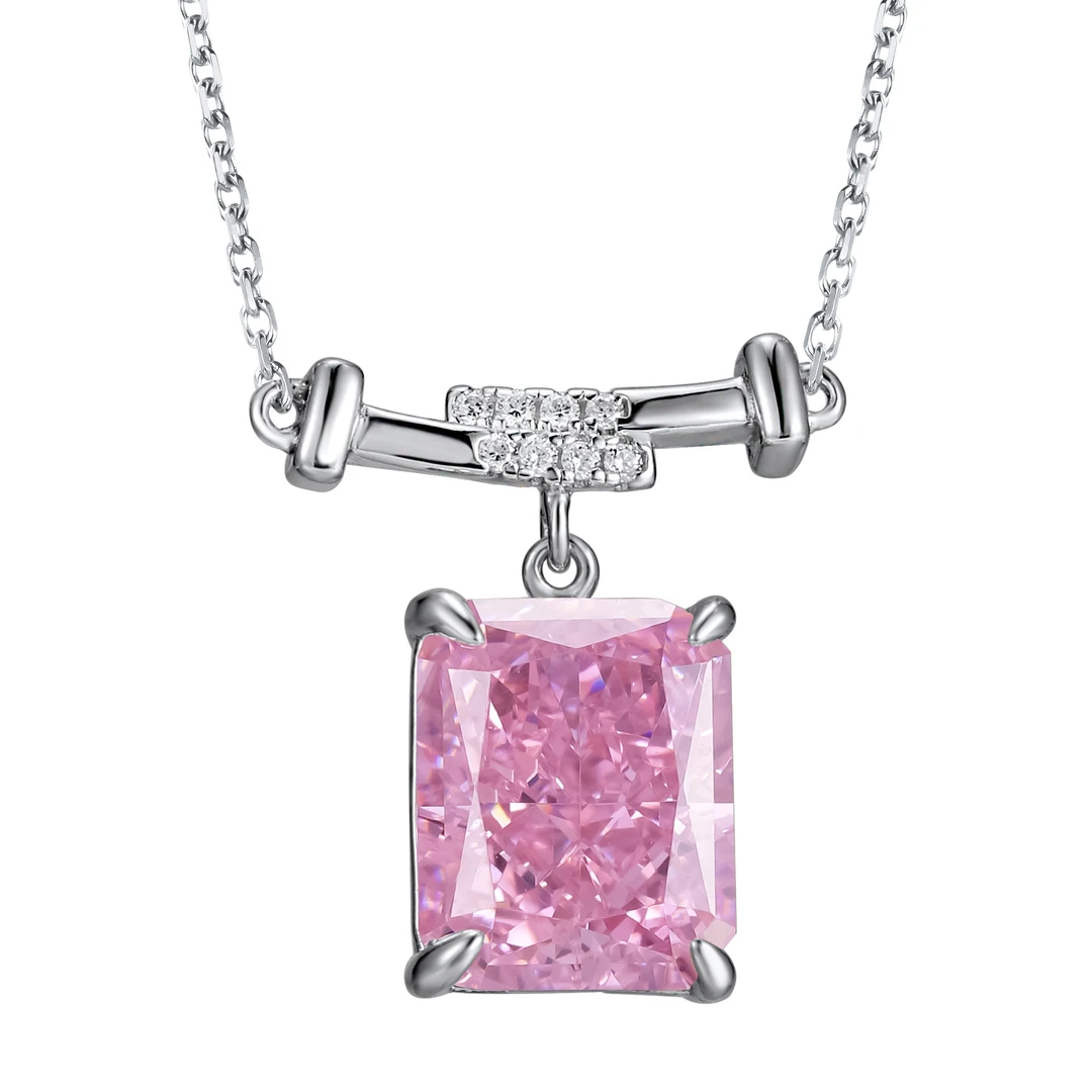 坠链均925银合成锆石  Luxe-粉钻气质女神专属轻奢时尚精致项链