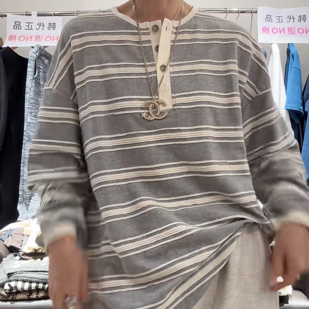 舜 韩国东大门正品条纹大版T恤