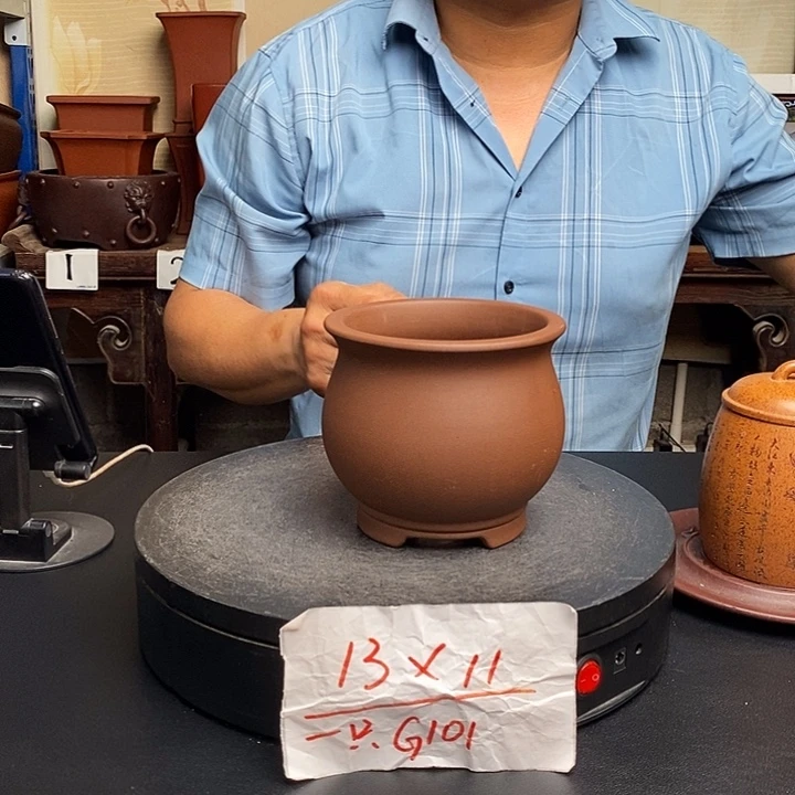 紫砂花盆货号一只G101