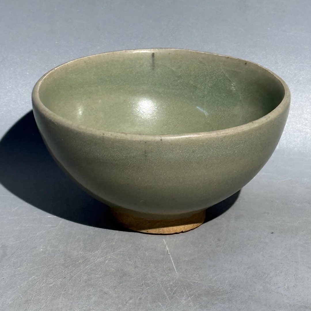 东沟窑青瓷小碗陶瓷，口直径9.8cm，高5.2cm，老钧瓷，旧藏，喜欢的来
