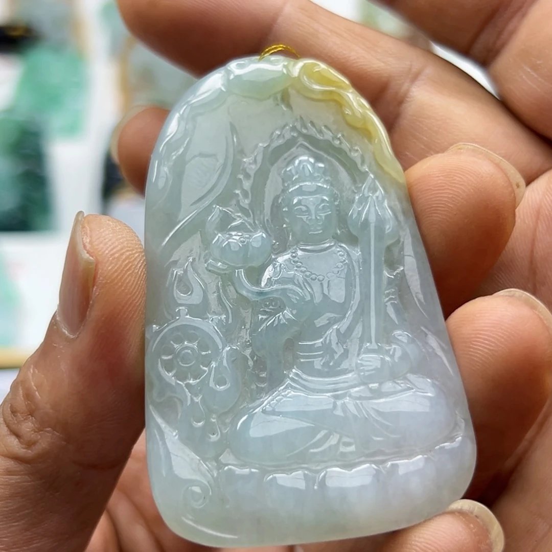 翡翠未镶嵌颈饰i****笔天然