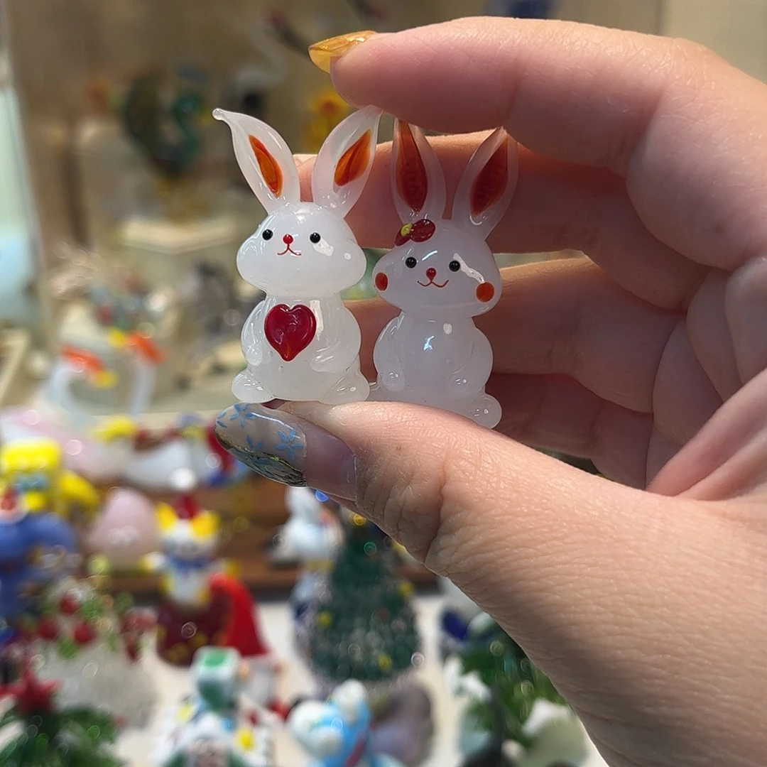 琉璃手工艺品一对