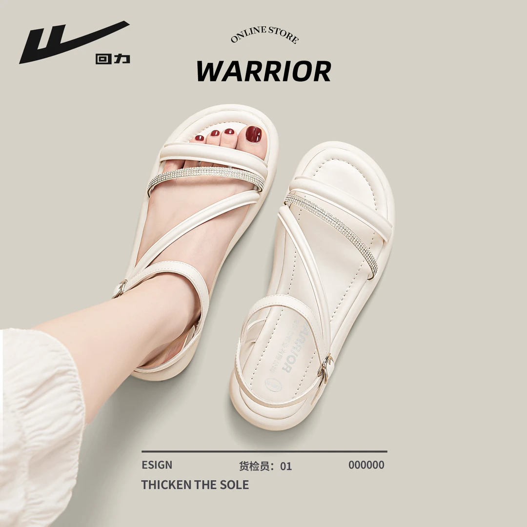 回力厚底凉鞋女款2025新款爆款夏季女士气质配裙子高级感沙滩女鞋