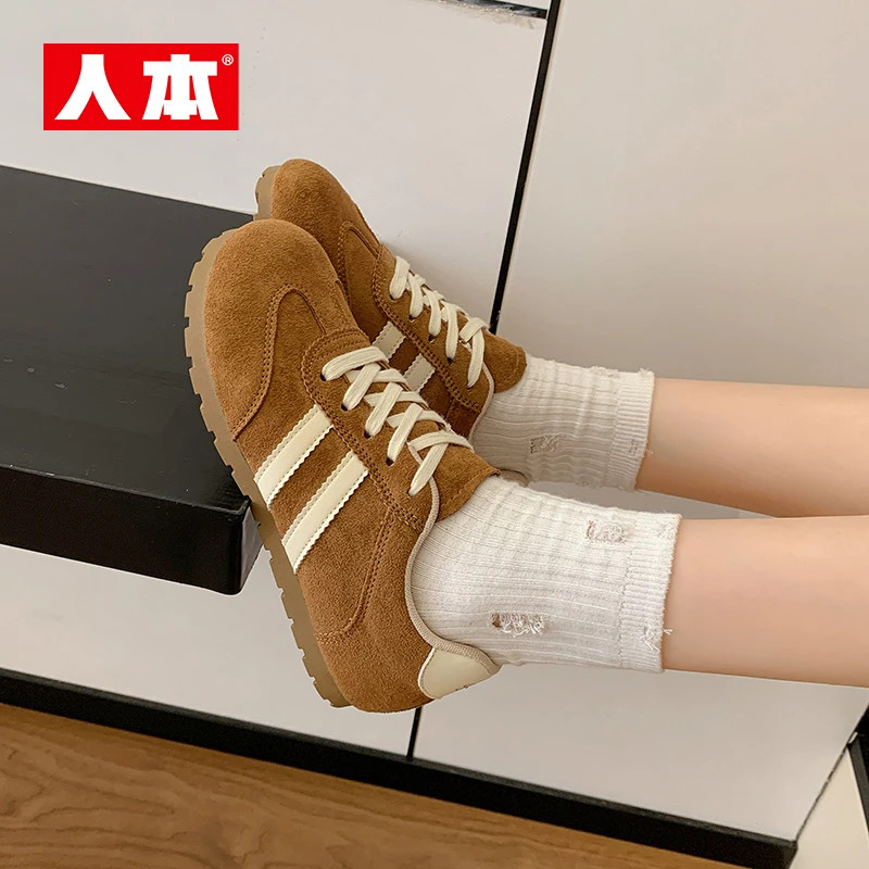 人本复古丑萌勃肯鞋2025秋季新款软萌涂鸦时尚百搭学生小众休闲鞋