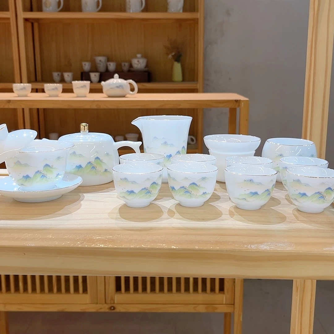 【御瓷斋】冰种玉瓷茶具套装