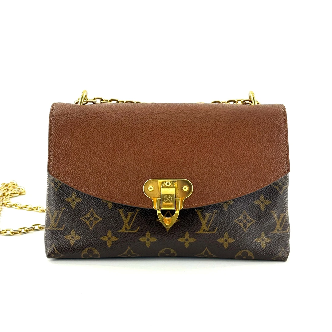 99新 LouisVuitton/路易威登 拼焦糖色信封包CA2138（03664）底长26