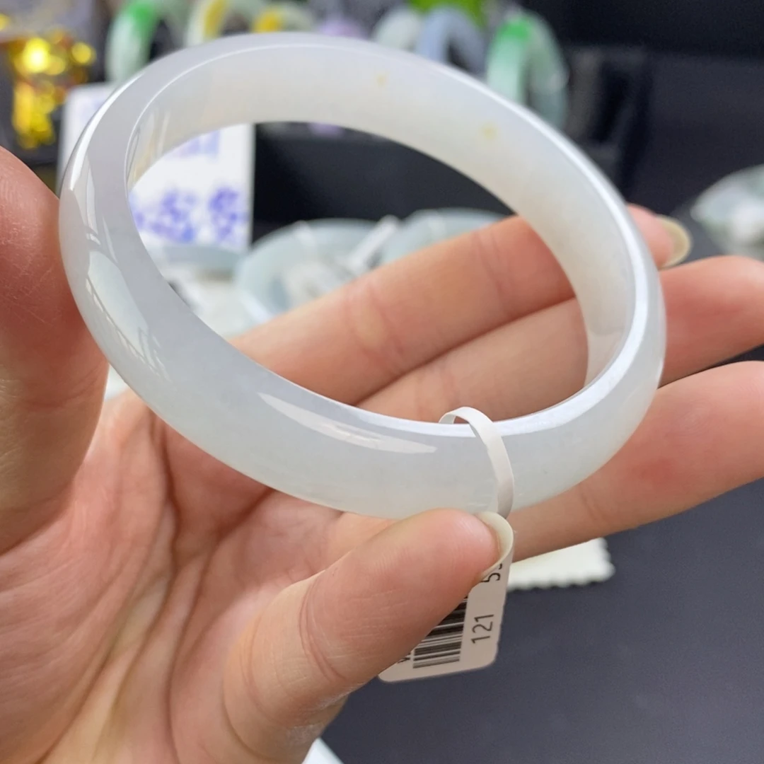 翡翠未镶嵌手镯冰晴59.4