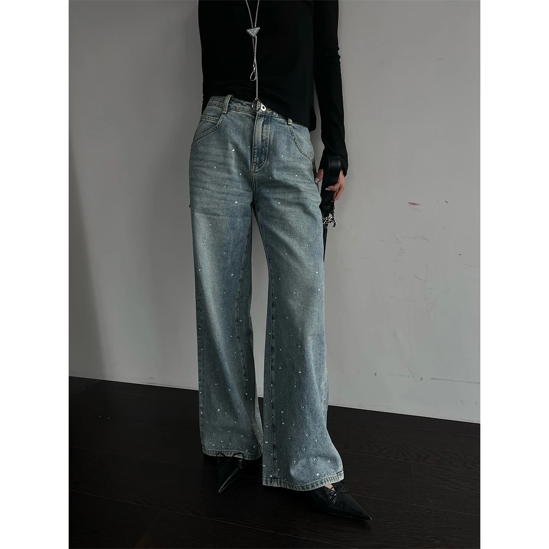 SOLSOL买手店MANZANILLA设计师品牌25春夏烫钻牛仔裤BN25SS100097