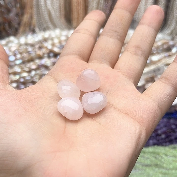 未镶嵌玛瑙/玉髓珠宝半成品5个15mm左右粉晶屁桃