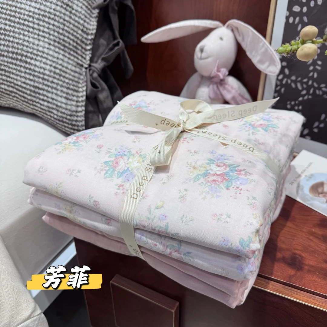 新款全棉双层纱可裸色可机洗四件套