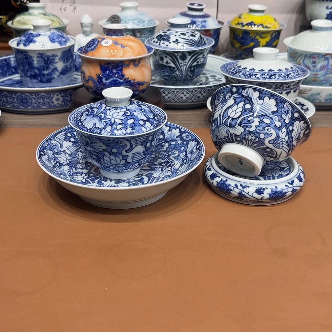 爷***洒青花一路莲科四件套