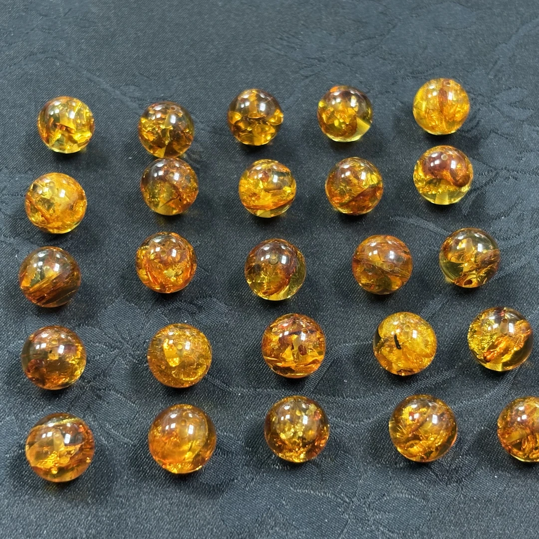 「戴琴珠宝」DQ3525-花珀12mm+左右单珠配件（多样性发其一）