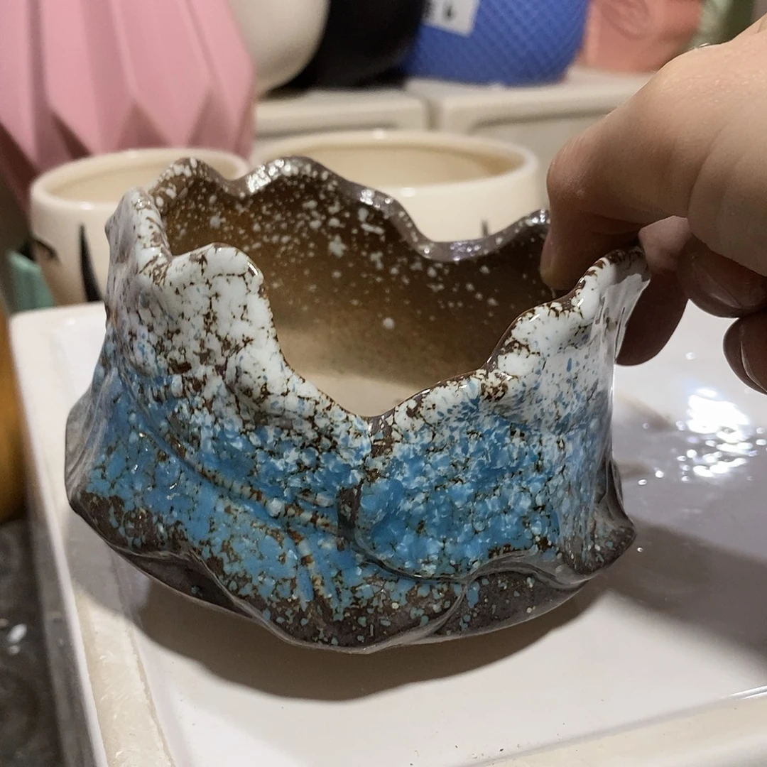 杯子陶陶盆有孔 瑕疵介意勿拍