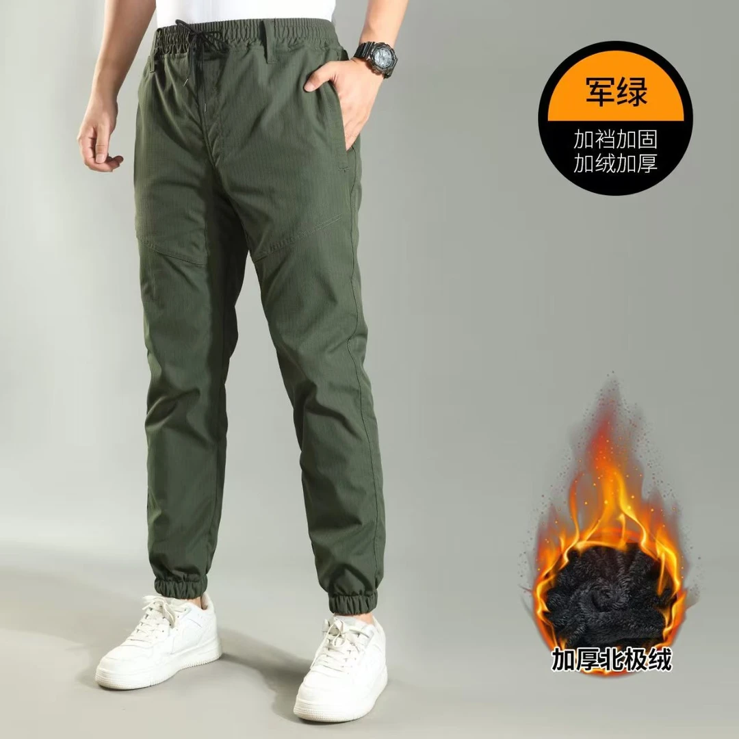 速干秋冬秋季印花宽松束脚裤运动男宽松外穿休闲裤