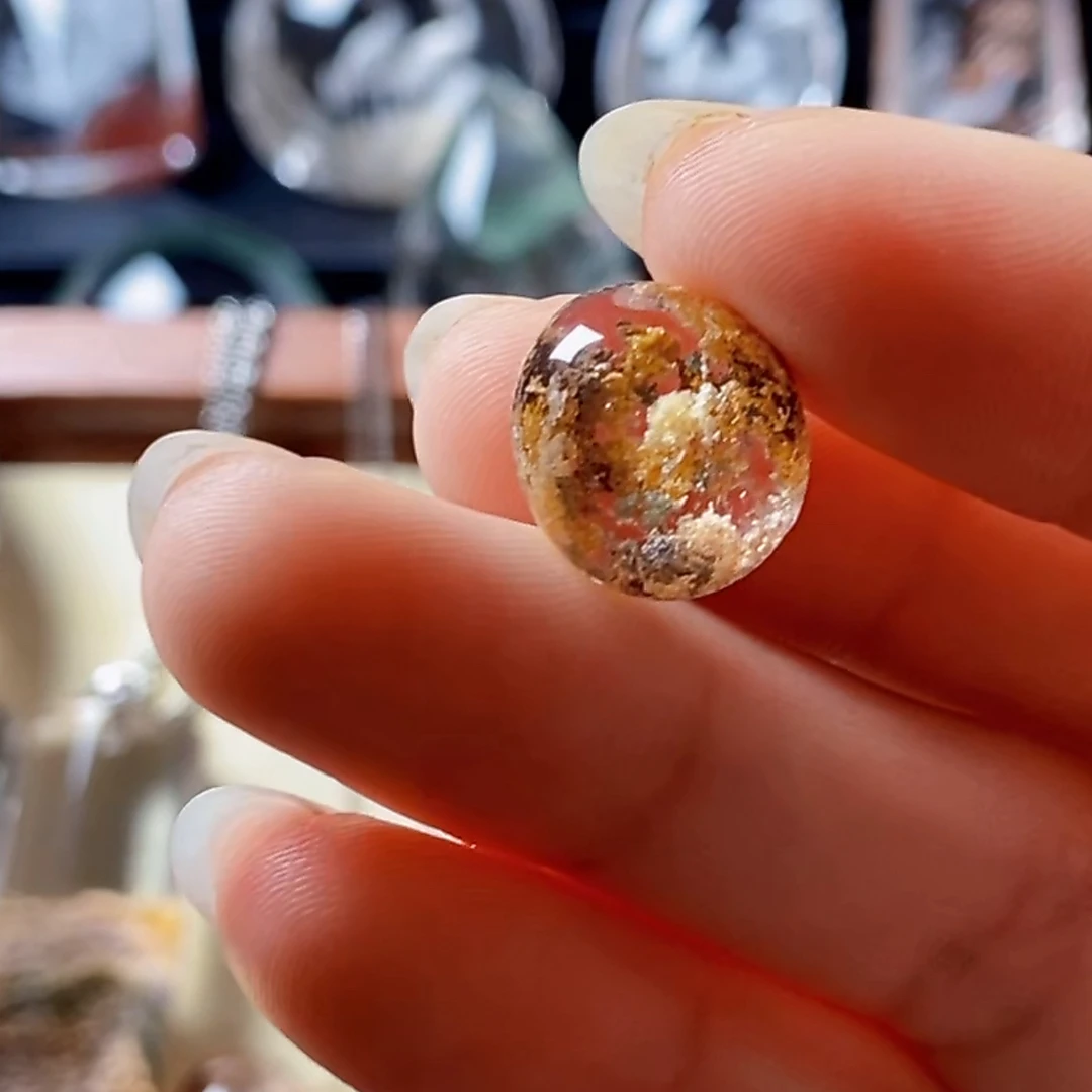 非金属皮质吊坠 黄幽蛋面 镶嵌戒指