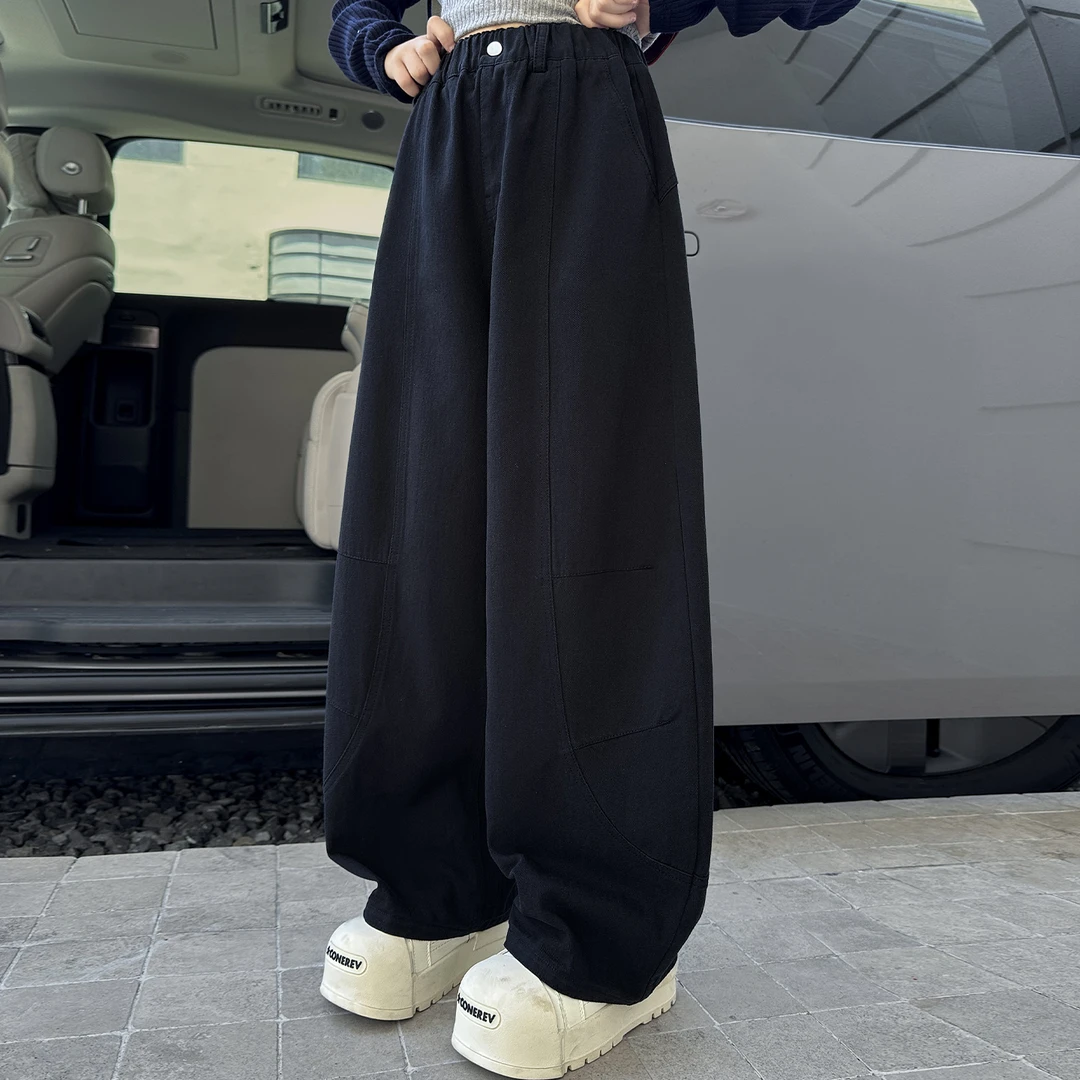 女大童春秋款裤子2025新款洋气儿童弯刀裤秋装大童初中生休闲裤潮