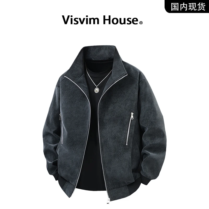 【品牌现货撤柜】VISVIM WINGS秋季绒感大码宽松PU皮衣夹克外套男士