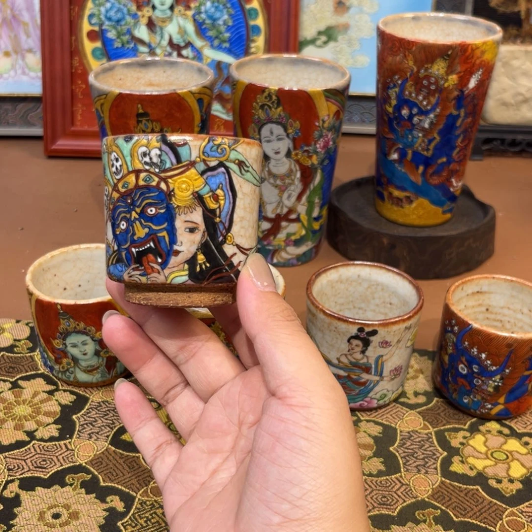 手工手绘扎基拉姆茶杯