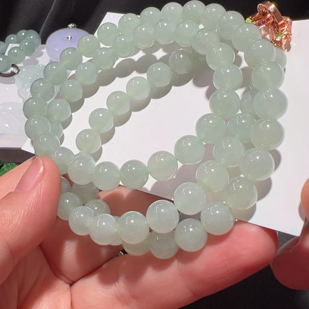 翡翠未镶嵌颈饰项链