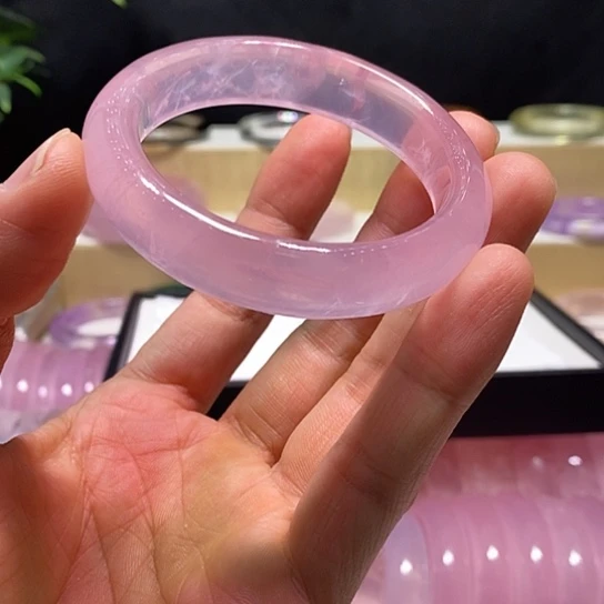 水晶手镯未镶嵌彩**糖54圈口