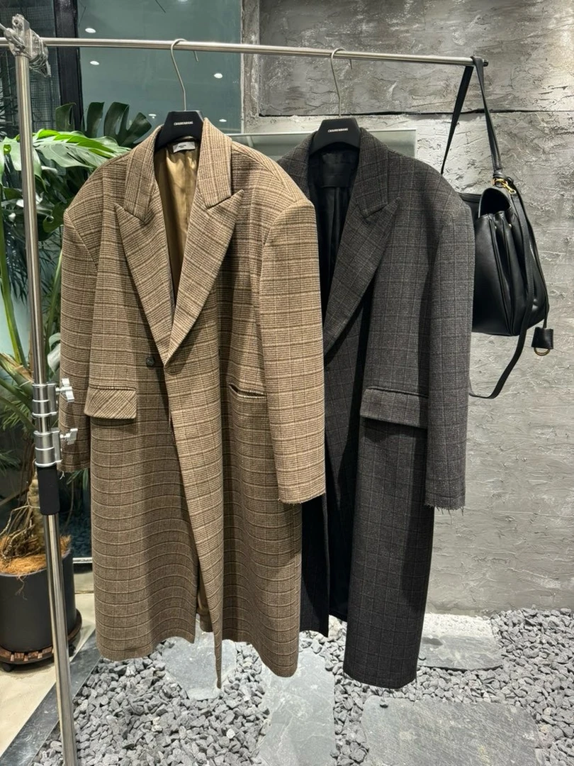 POP男装 30358冬季设计款加厚保暖大衣男个性时尚长款上衣