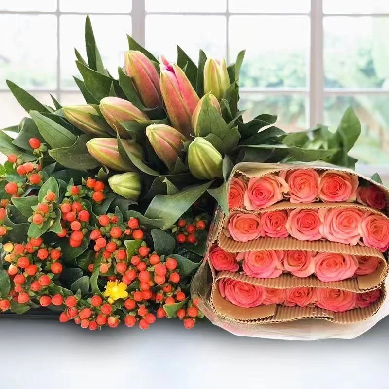 玫瑰百合向日葵康乃馨鲜花组合云南直发