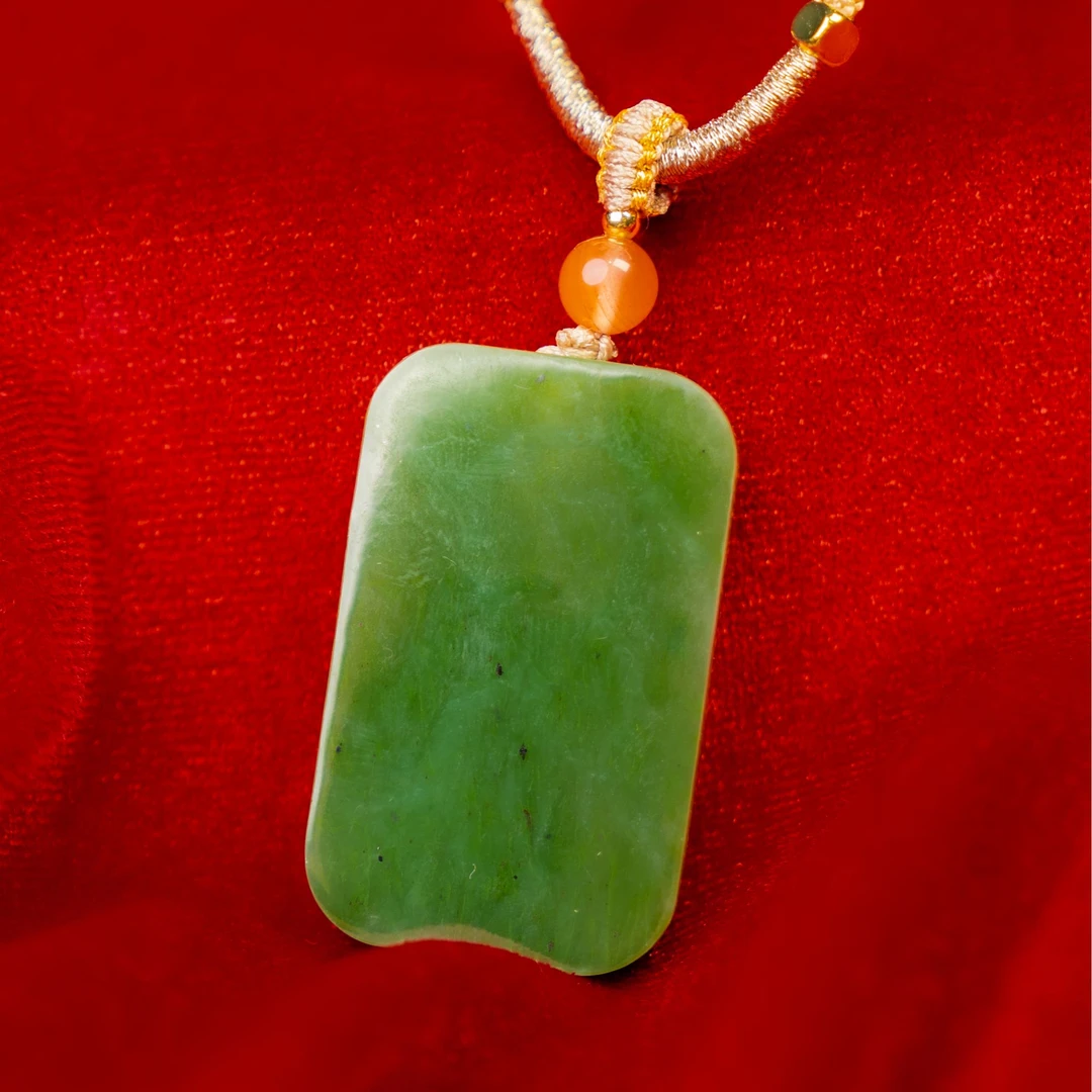 天然和田碧玉无事牌HTBDZ219