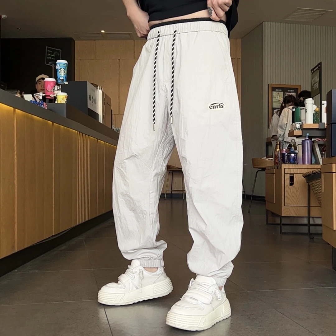 DB 男装夏季新款刺绣小标纯色束脚休闲裤男潮牌风洋气户外裤-3976