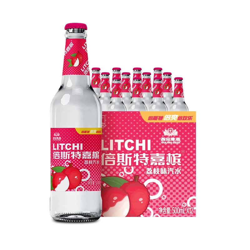 倍斯特嘉槟荔枝味汽水500ml*12瓶
