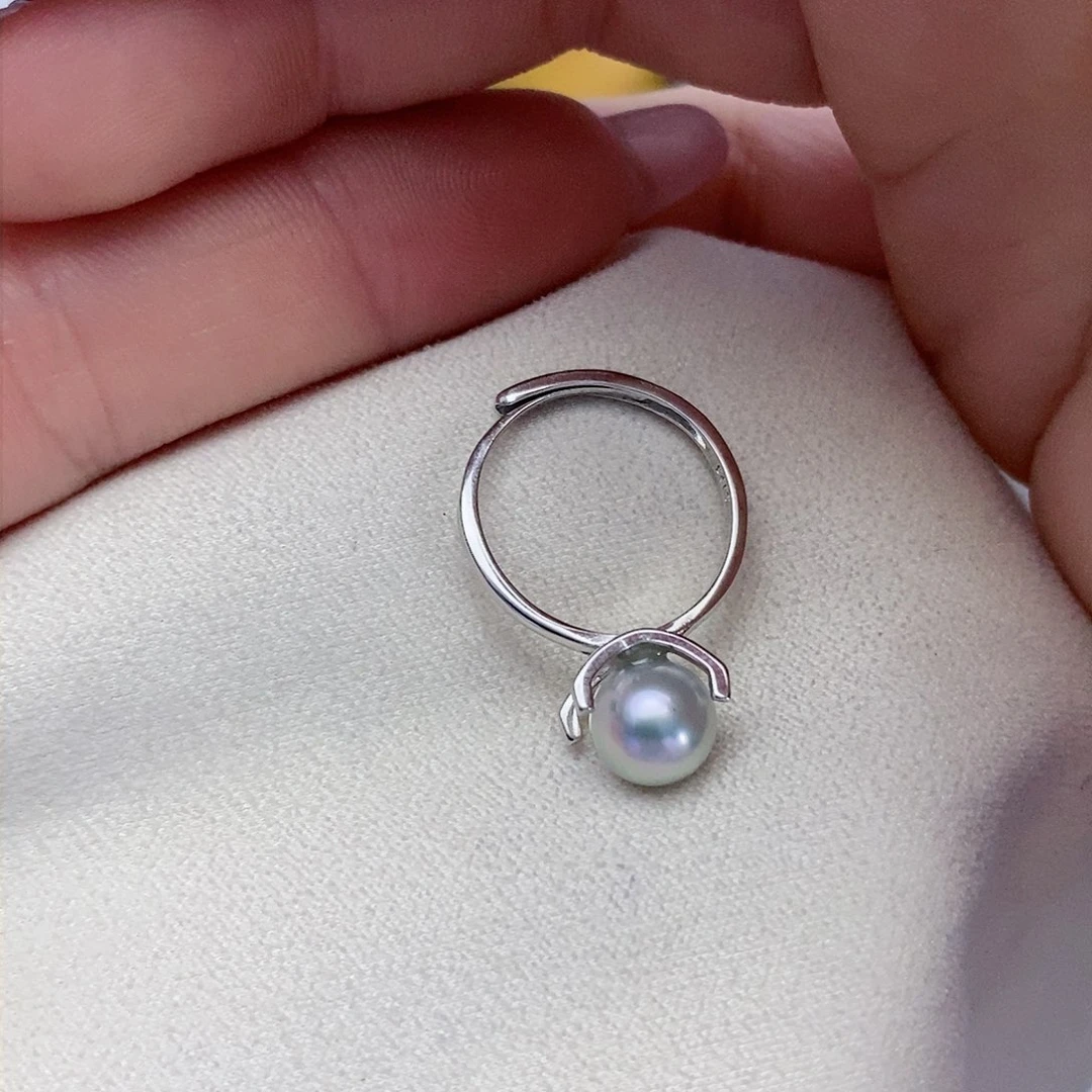 【闪购商品】海水珍珠戒指银S925镶嵌46