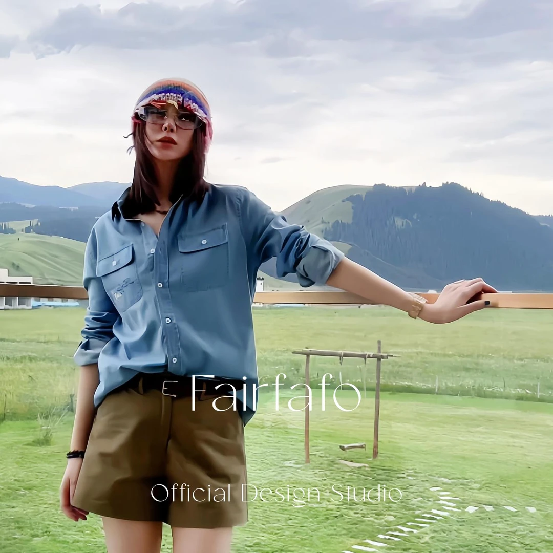 【复古牛仔棉感衬衫】CSAL55062早秋新款刺绣户外百搭日常通勤衬衫