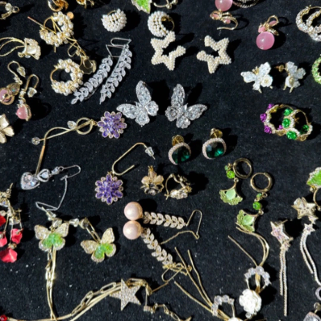 铜合金合成锆石耳饰 铜合金时尚耳饰气质轻奢百搭甜美日常古风