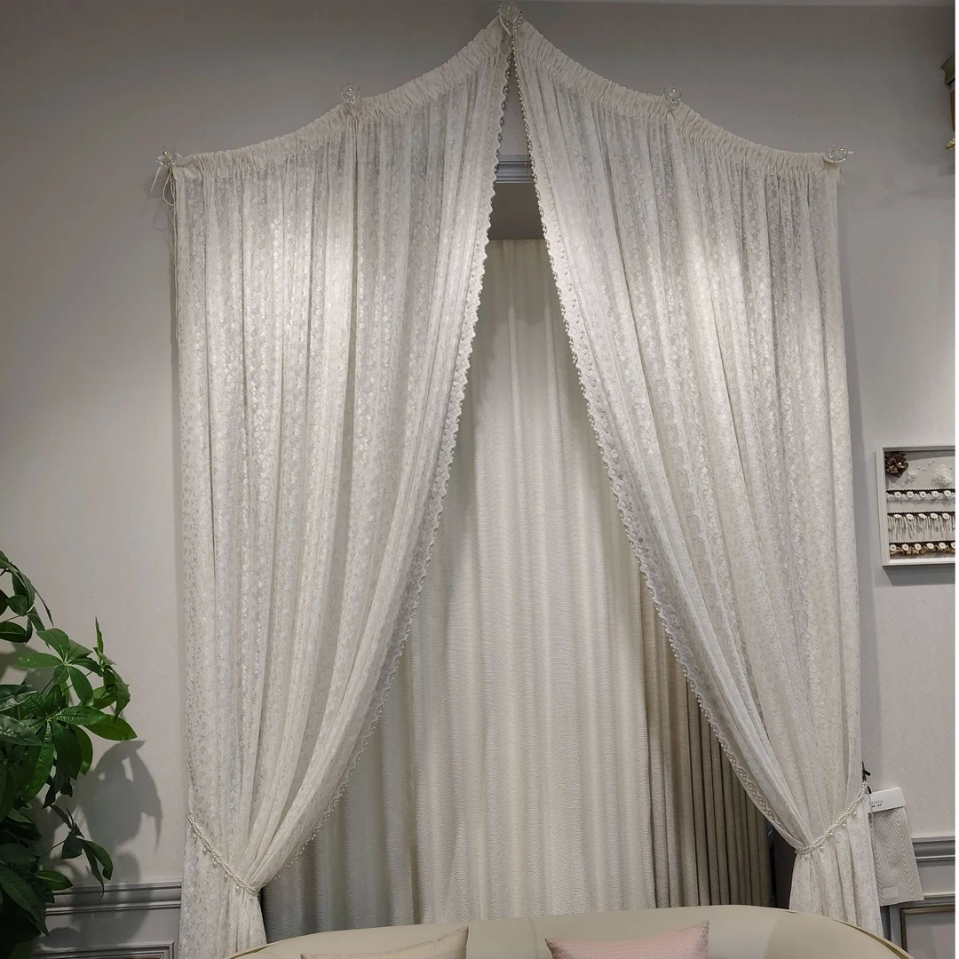 淑敏尚利穹顶帘窗纱6米成品押金298（含花边含配套吊卡）包邮到家