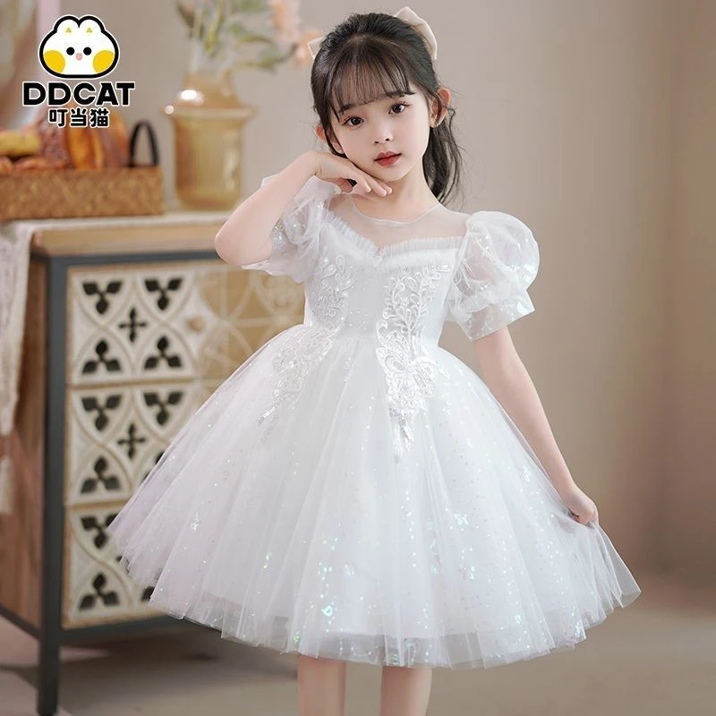 六一儿童公主裙主持人钢琴表演礼服女童连衣裙花童婚礼纱裙