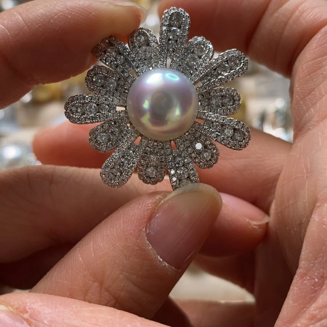 海水珍珠颈饰银S925镶嵌