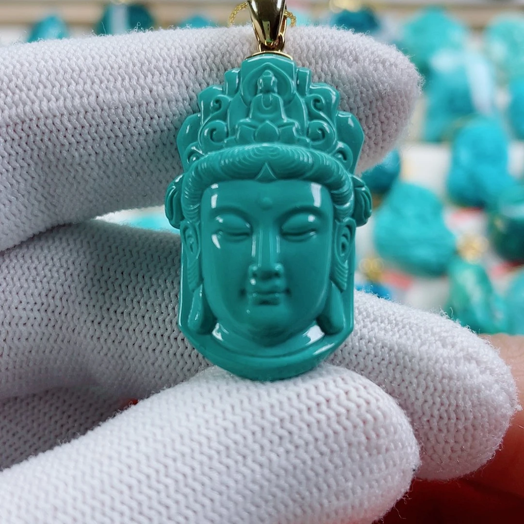 绿松石18K金镶嵌颈饰