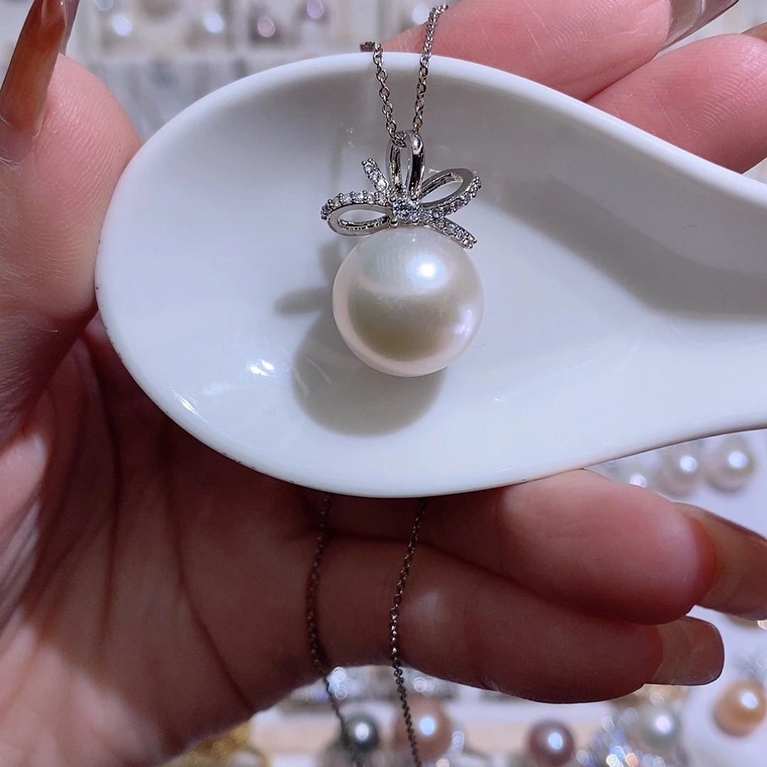 淡水珍珠未镶嵌吊坠(赠链)w14.9不圆