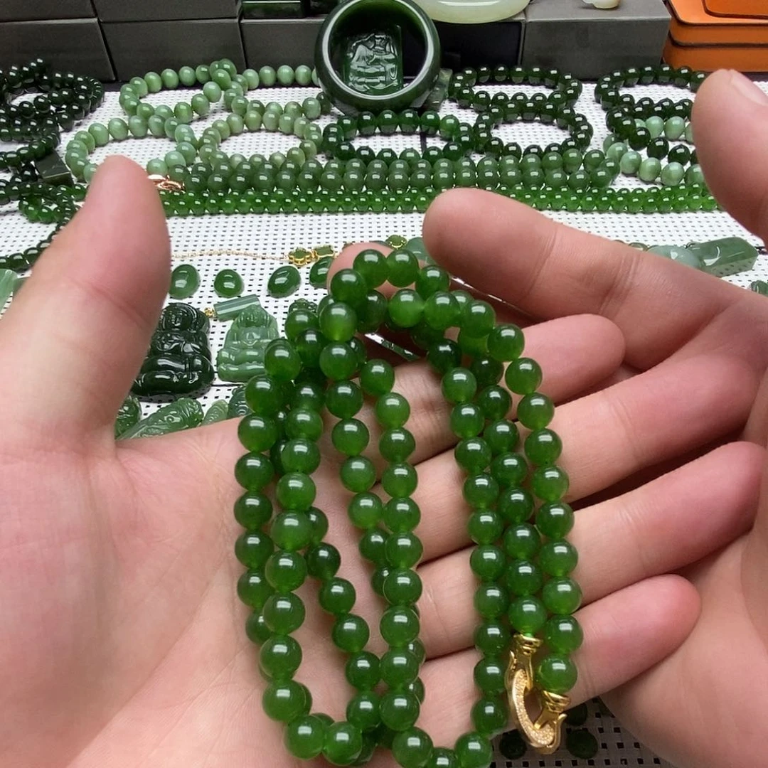 和田玉（碧玉）未镶嵌项链阳****地