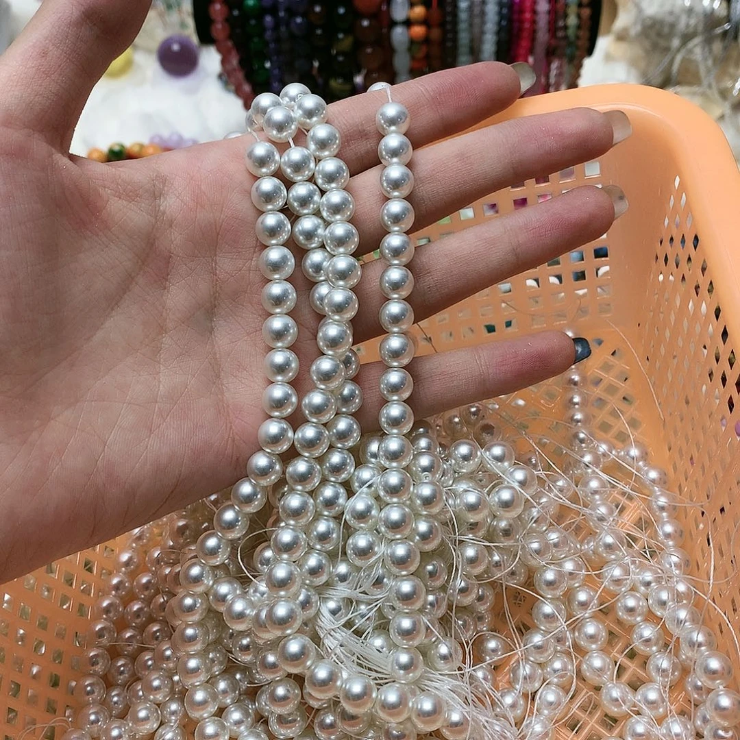 玛瑙/玉髓散珠01卡8白色珍珍