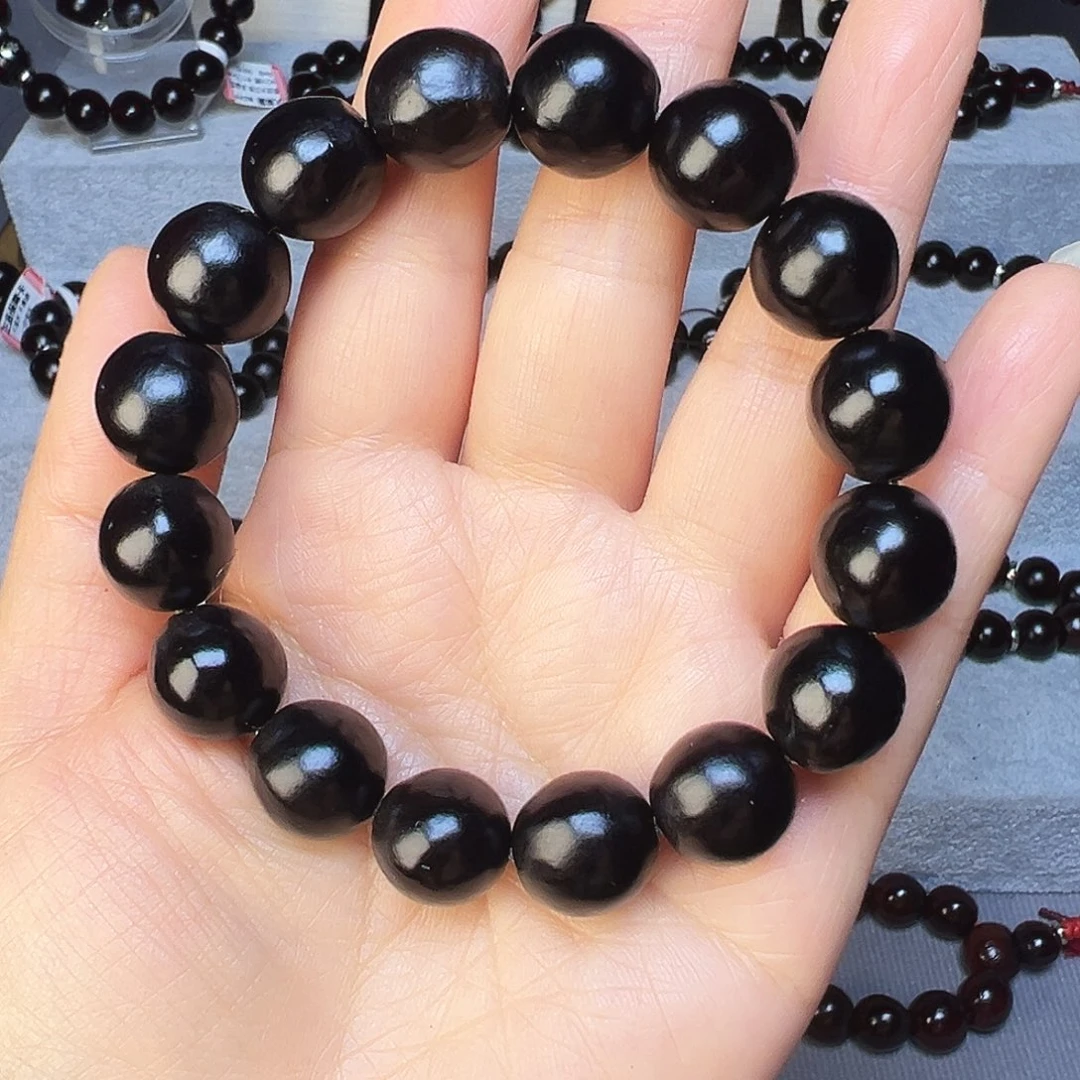 精品手串卡14.2毫米16颗籽黑色手串