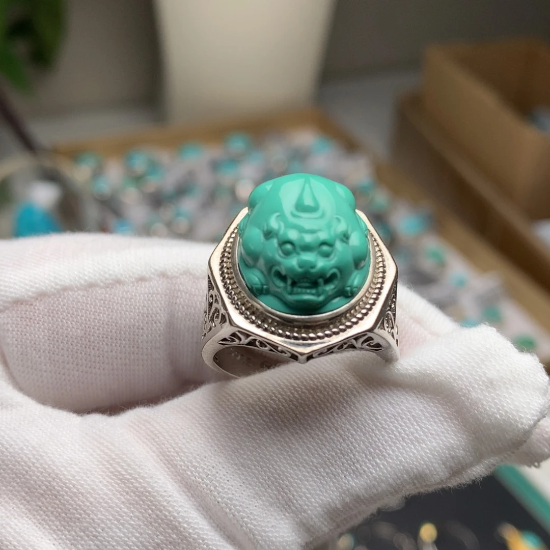 银S925镶嵌绿松石珠宝奇石