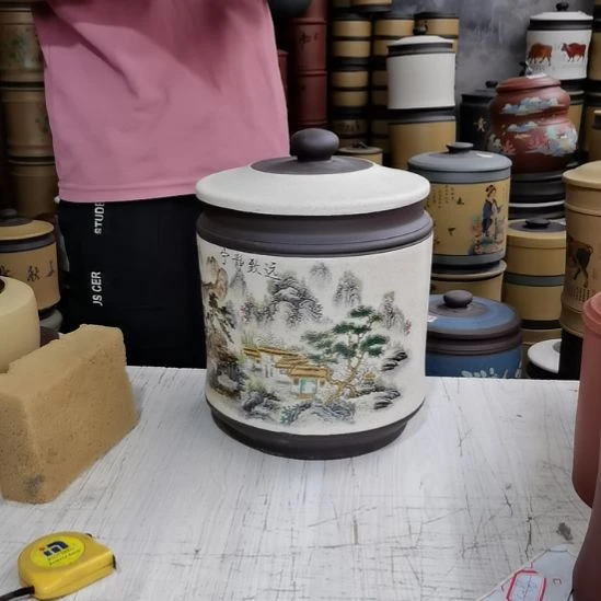 紫砂茶叶罐正品宝塔宁静致远062